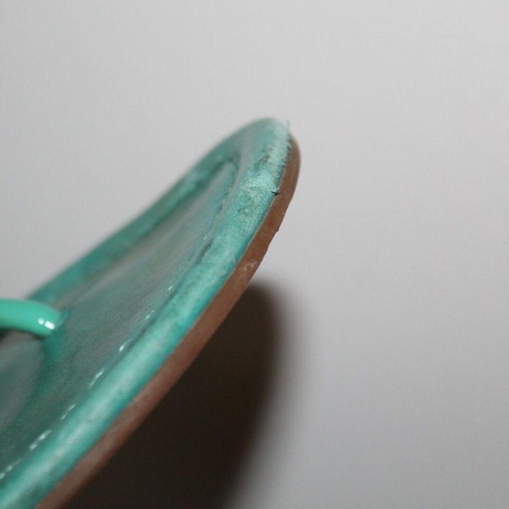 Tory Burch Miller Slip On Logo Sandals Teal Women's Size 7 *Read* H13062 - Picture 9 of 12